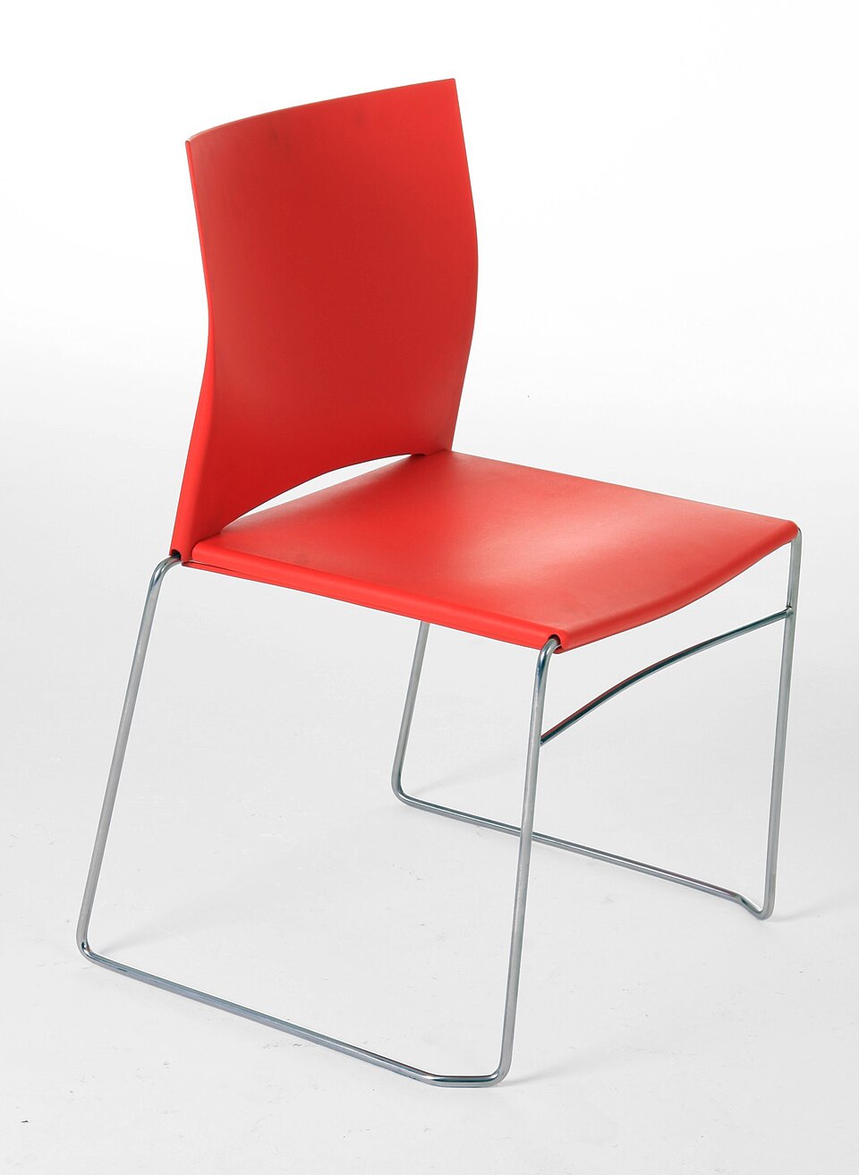 Red Polypropylene Chair with Stainless Steel Structure